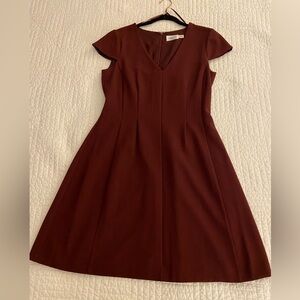 Eliza J Maroon A-line V-neck skater dress (never worn)